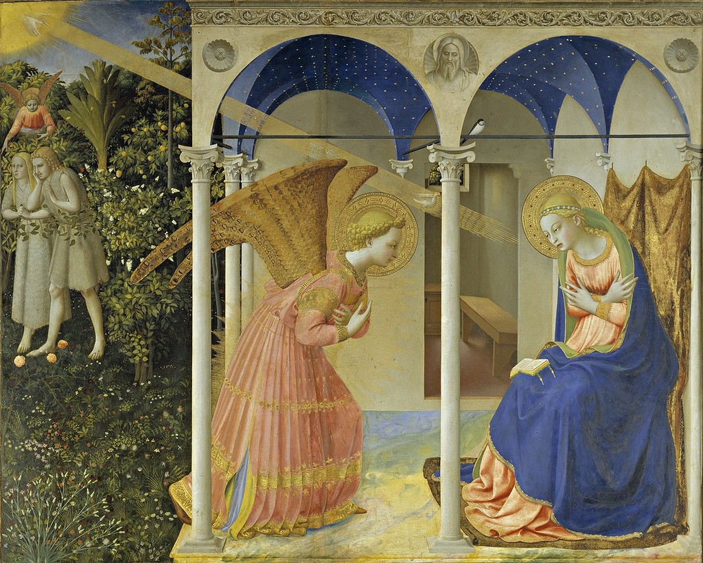 Фра Анджелико. Фреска «Благовещение» из музея в монастыре Сан-Марко (Флоренция)